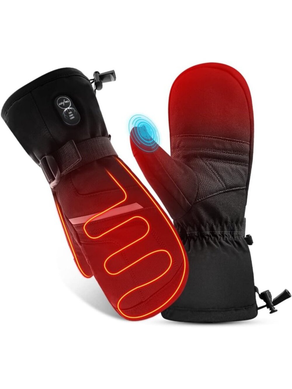 Rechargeable Heated Mittens for Men & Women - Electric Ski Gloves